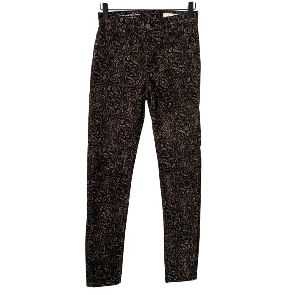 AG Adriana Goldschmied The High Rise Stevie Ankle Velvet Jeans Whimsey Goth
